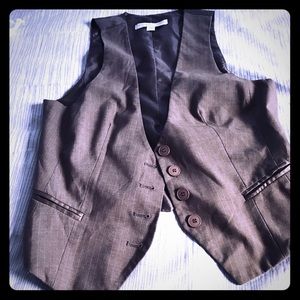 Vest brown white pin strips NY&Company